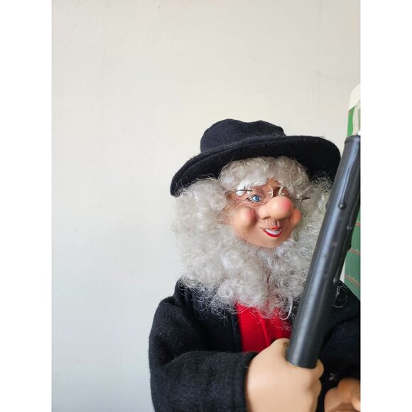 Enchanted forest scrooge vintage elf clock motionette Xmas decor 24-in - Picture 4 of 11